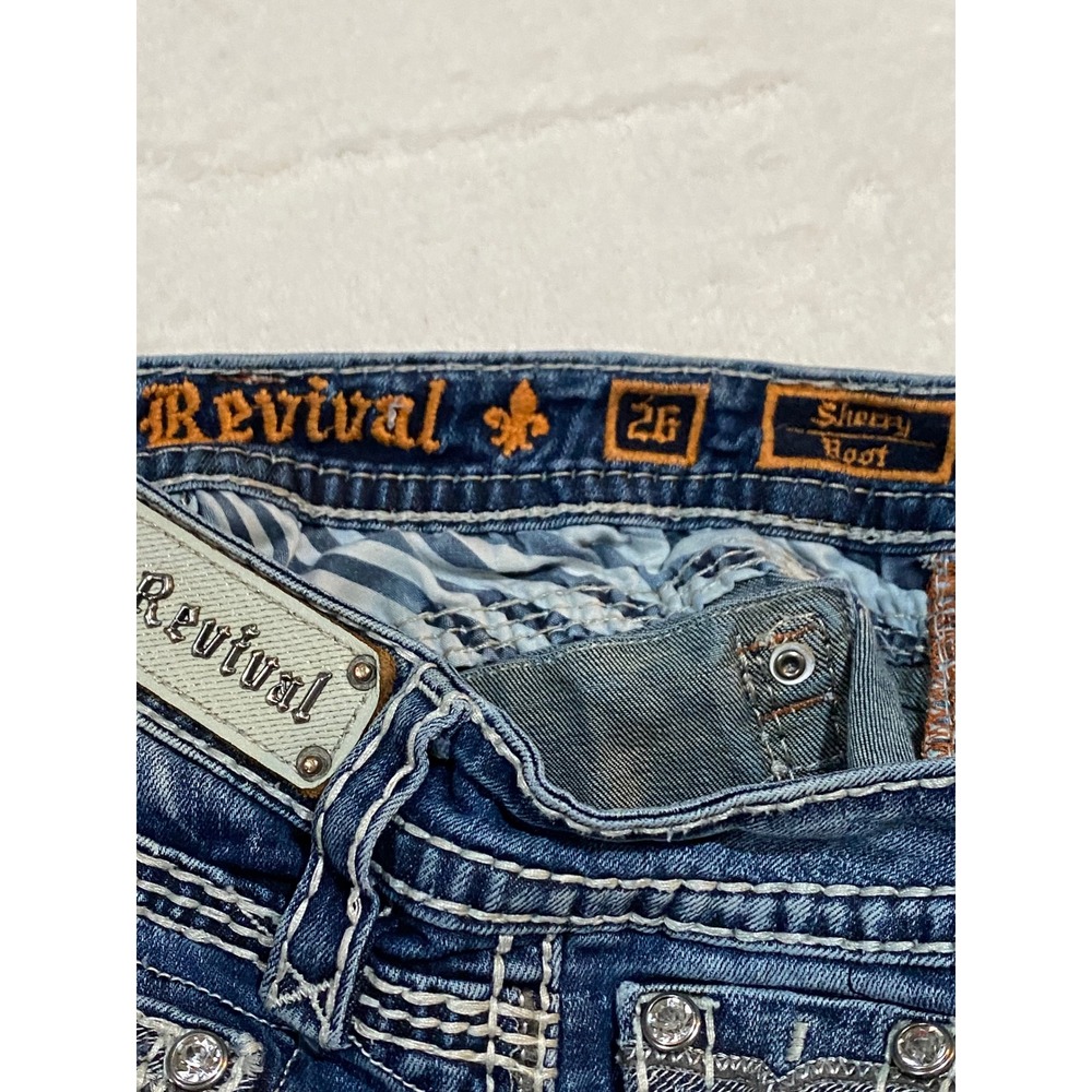 Rock Revival Sherry Bootcut Jeans Size 26 Medium Wash Embellished E8439BR - Picture 6 of 15